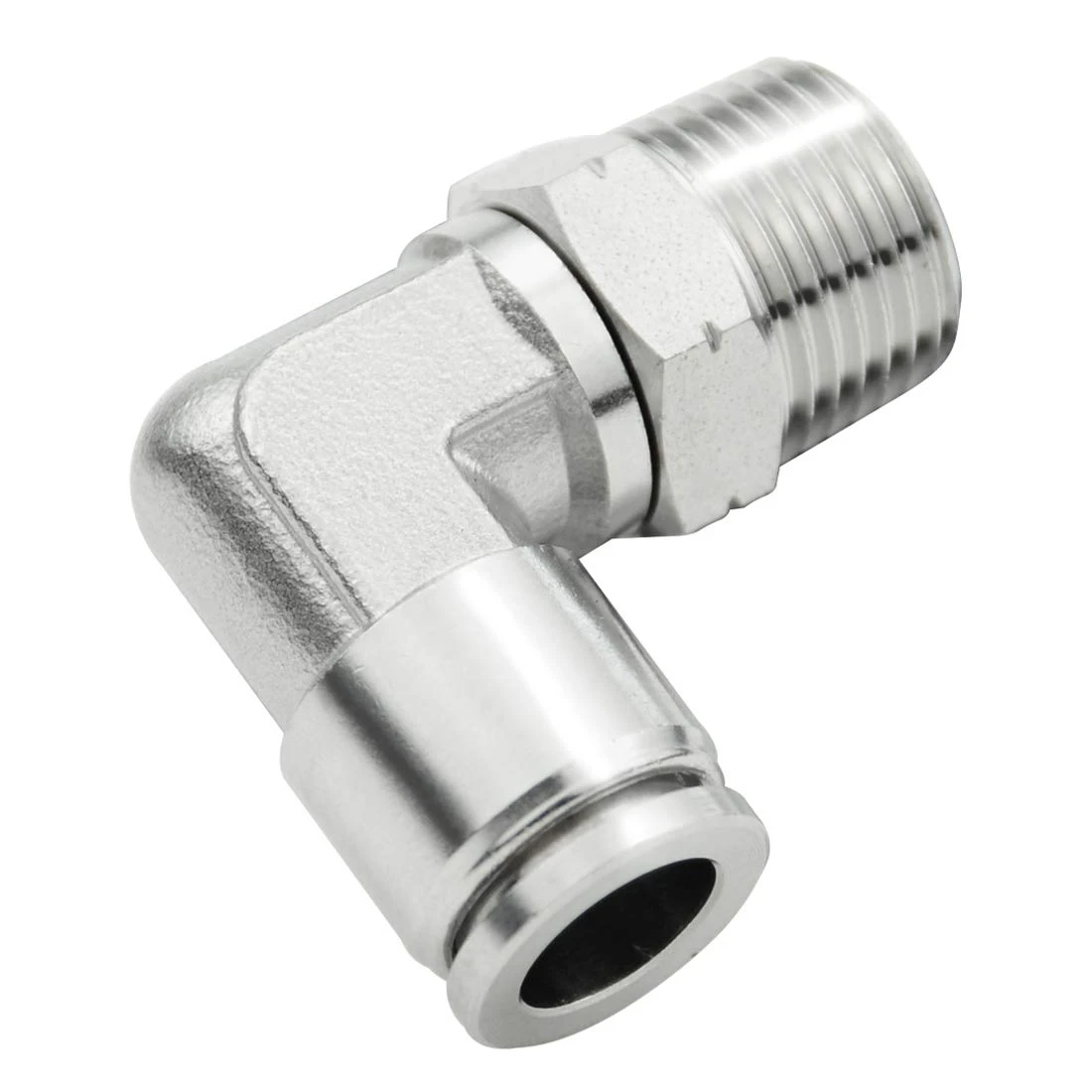 Codo de ajuste de empuje para conectarse, tubo de 12 OD x 18 NPT macho adaptador de codo de 90 grados 304 de acero inoxidable de unión de aire Codo de ajuste de empuje para conectarse, tubo de 12 OD x 18 NPT macho adaptador de codo de 90 grados 304 de acero inoxidable de unión de aire